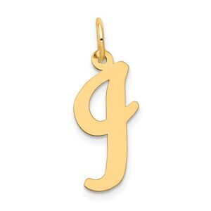 14k Yellow Gold Madison Collection LG Classic Script Initial I Pendant